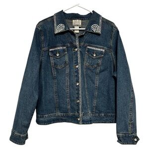Nolan Miller Glamour Style Jeweled Jean Jacket Size 1X